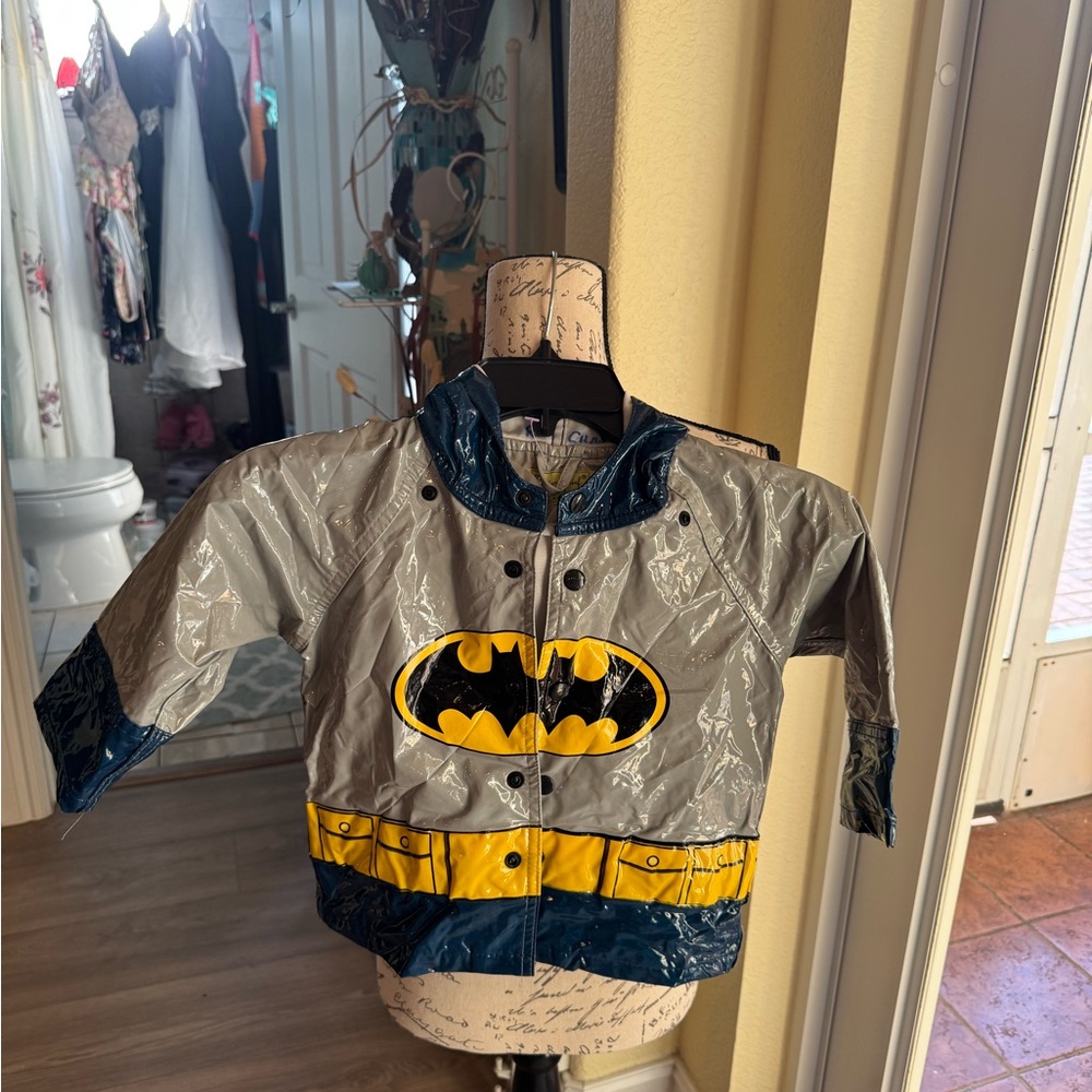 Kids Batman Costume Jacket - Gray and Yellow rain jacket 2t new